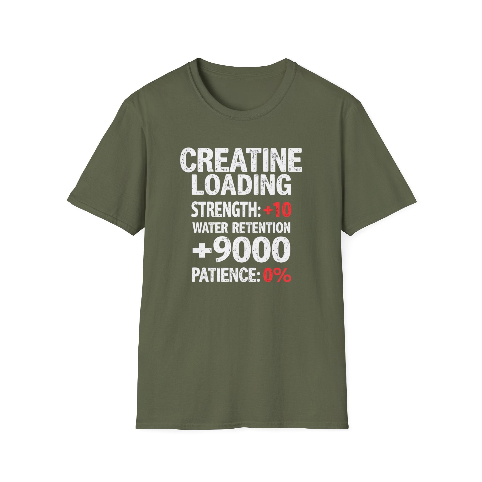 Creatine Loading – Strength +10 / Patience: 0% T-Shirt