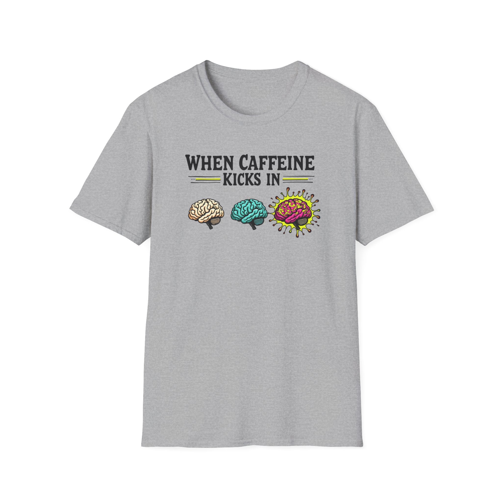 When Caffeine Kicks In – Comic Pop Brain Burst T-Shirt