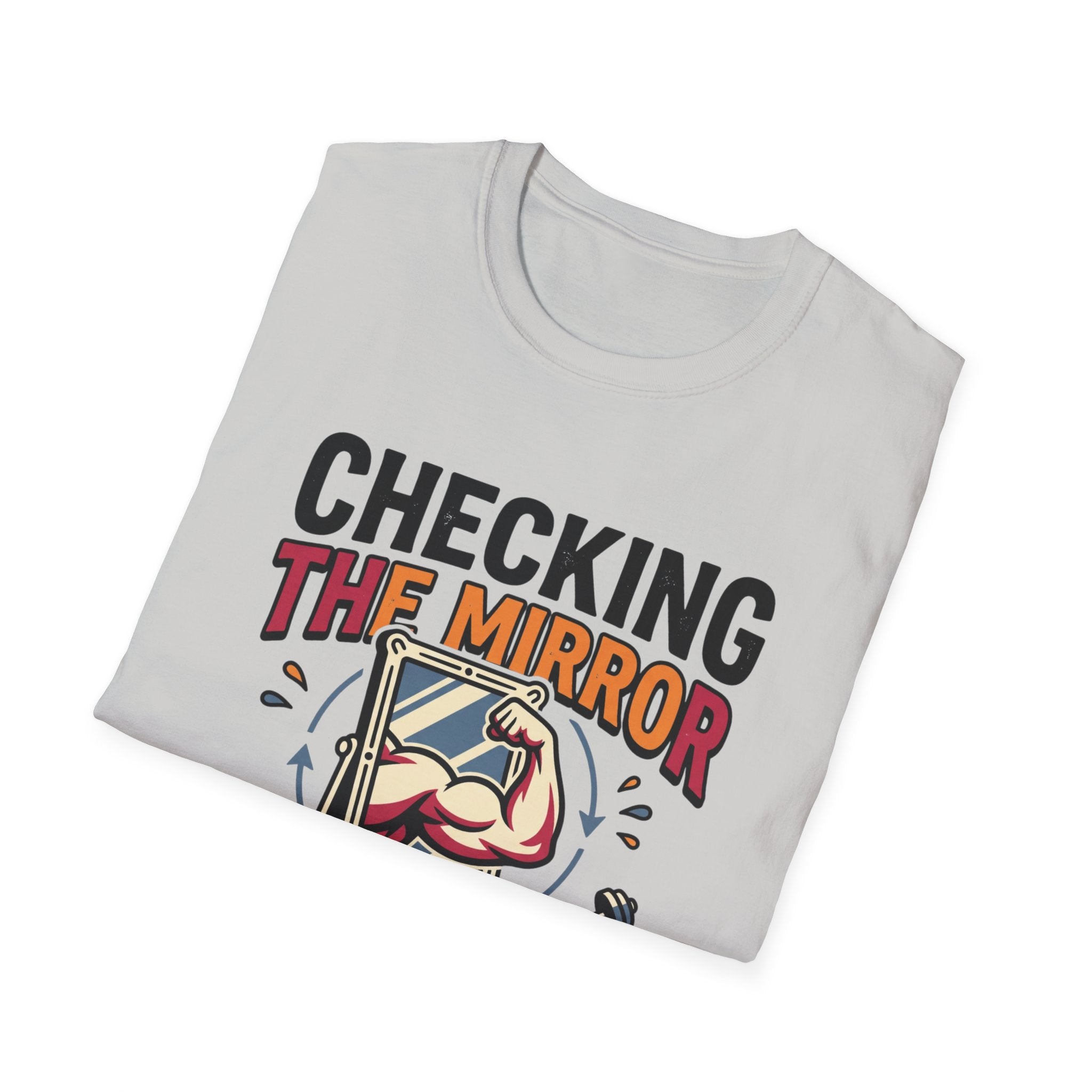 Checking the mirror is my Cardio T-Shirt