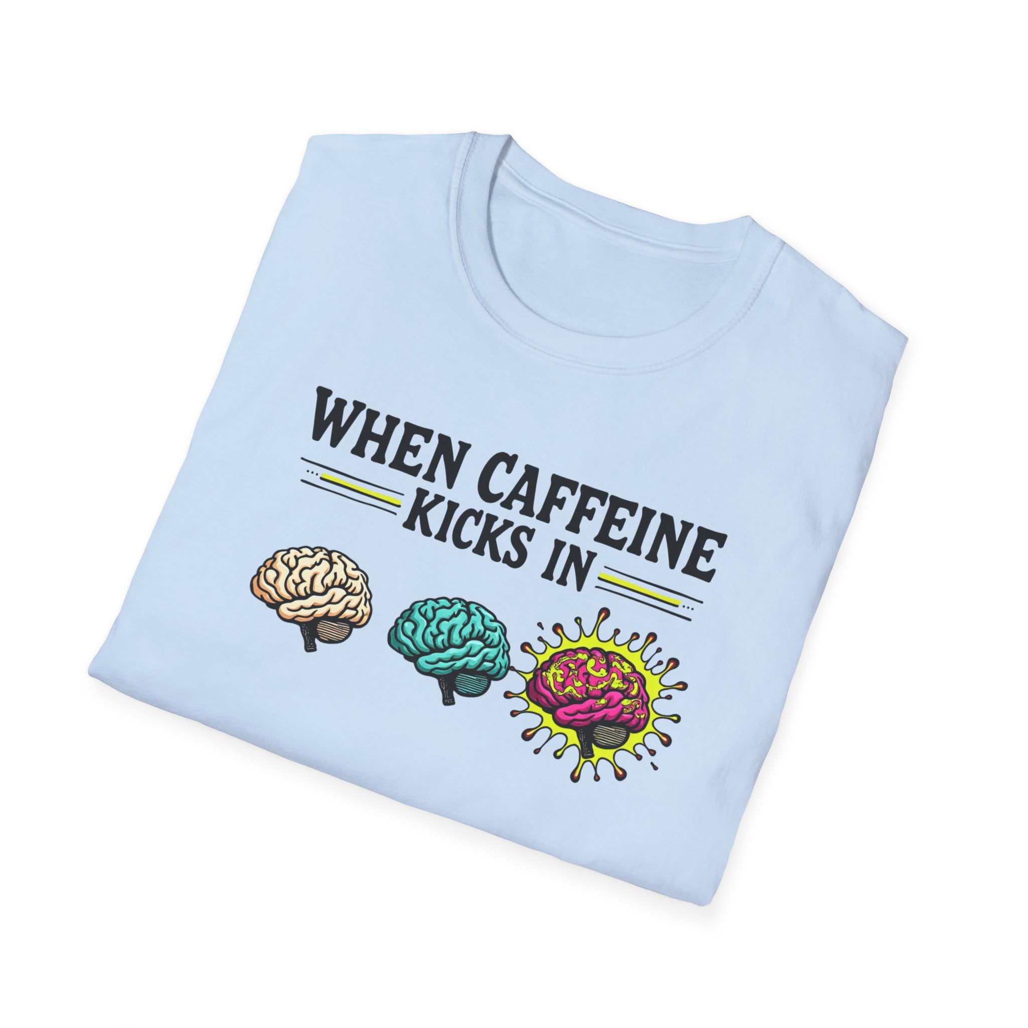 When Caffeine Kicks In – Comic Pop Brain Burst T-Shirt