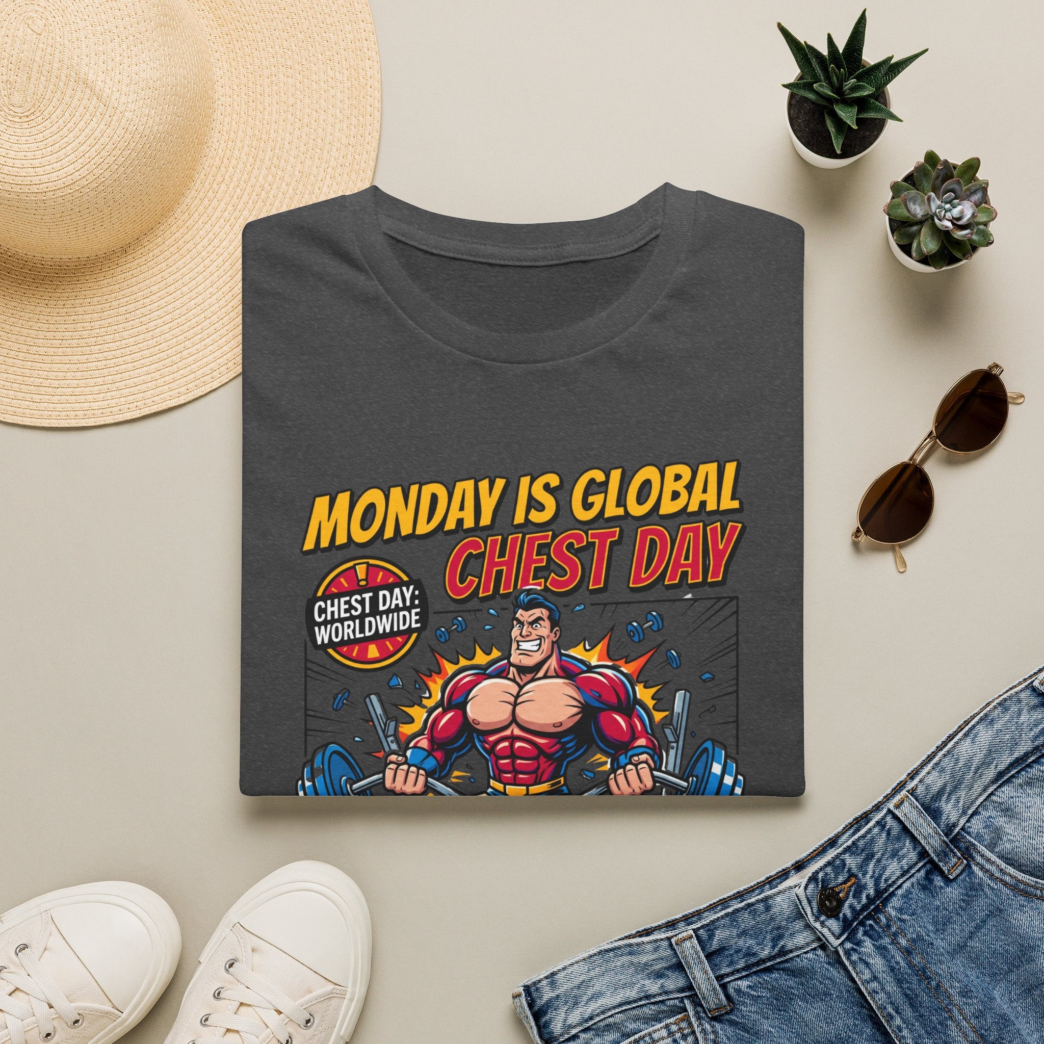 Monday is Global chest day - Comic T-Shirt