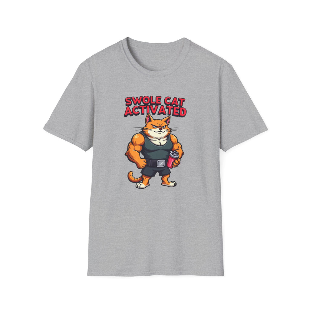 Swole Cat Activated – Pre-Workout Pouncer Edition T-Shirt