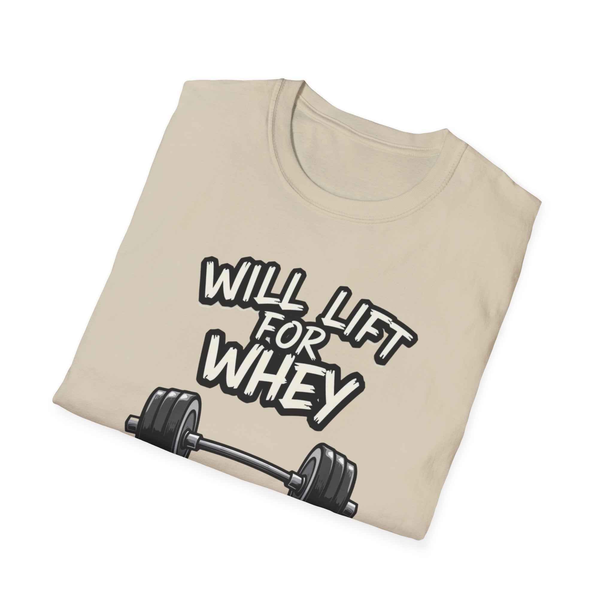 Will Lift for Whey – Monochrome Barbell Edition T-Shirt