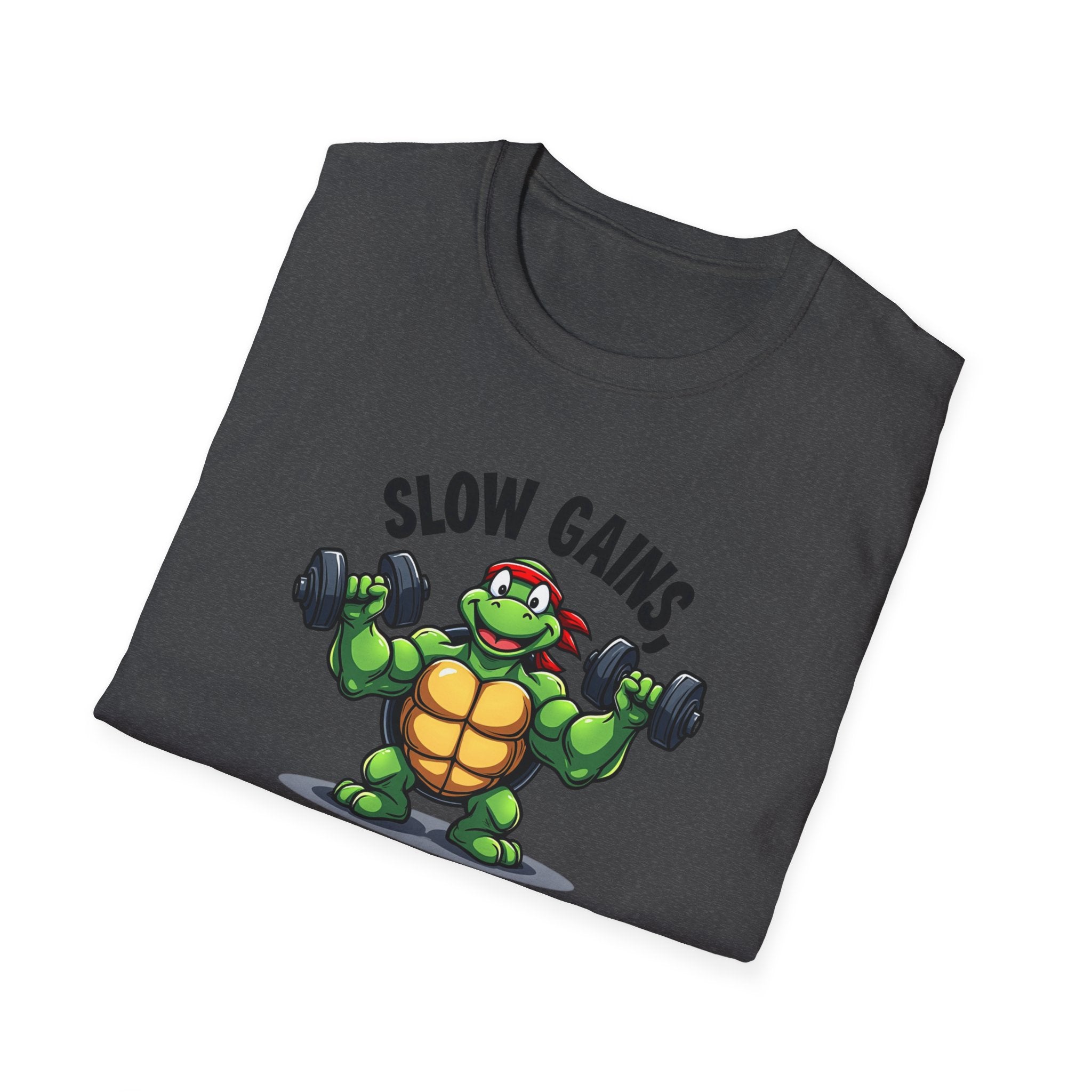 Slow Gains, Big Results – Turtle Power Edition T-Shirt