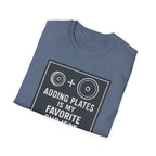 Adding Plates Is My Favorite Subject – Minimal Chalkboard Stylen Tshirt