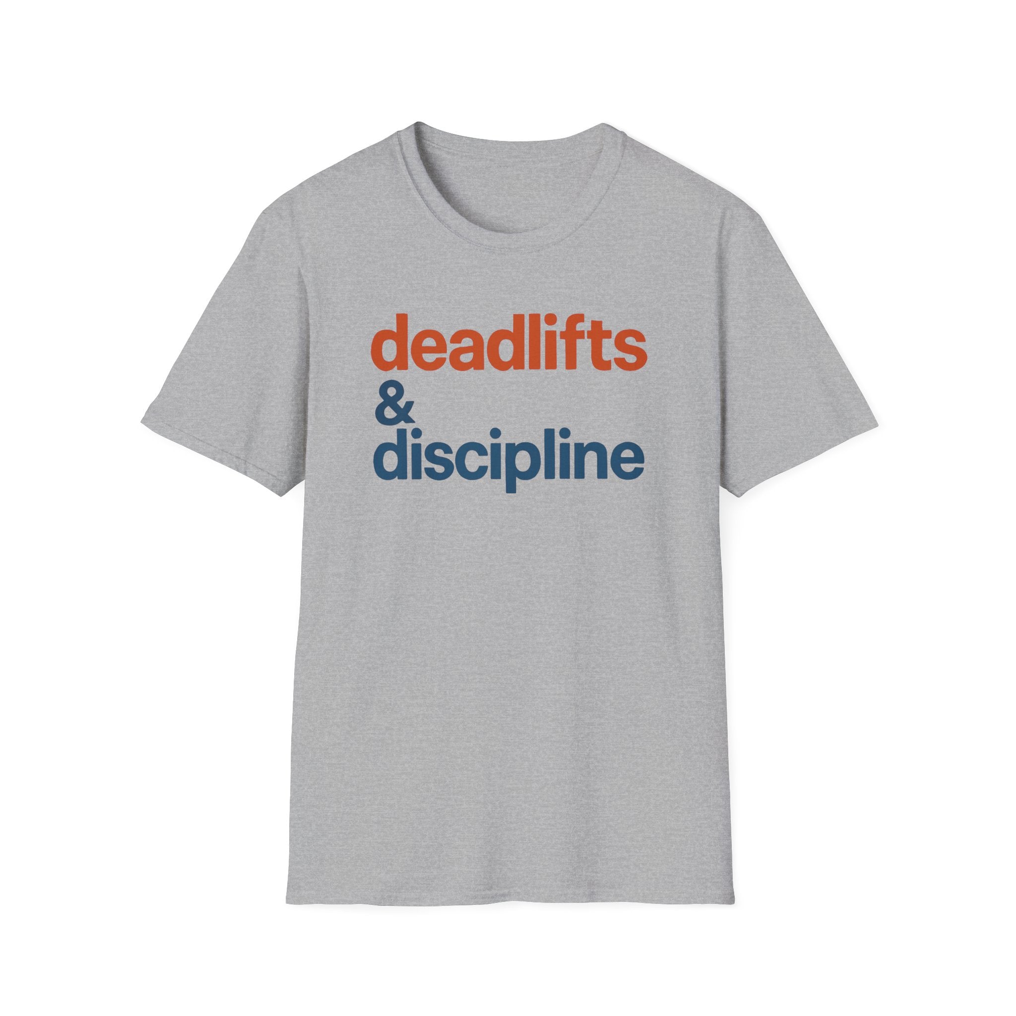 Deadlifts & Discipline – Bold Gym Typography T-Shirt