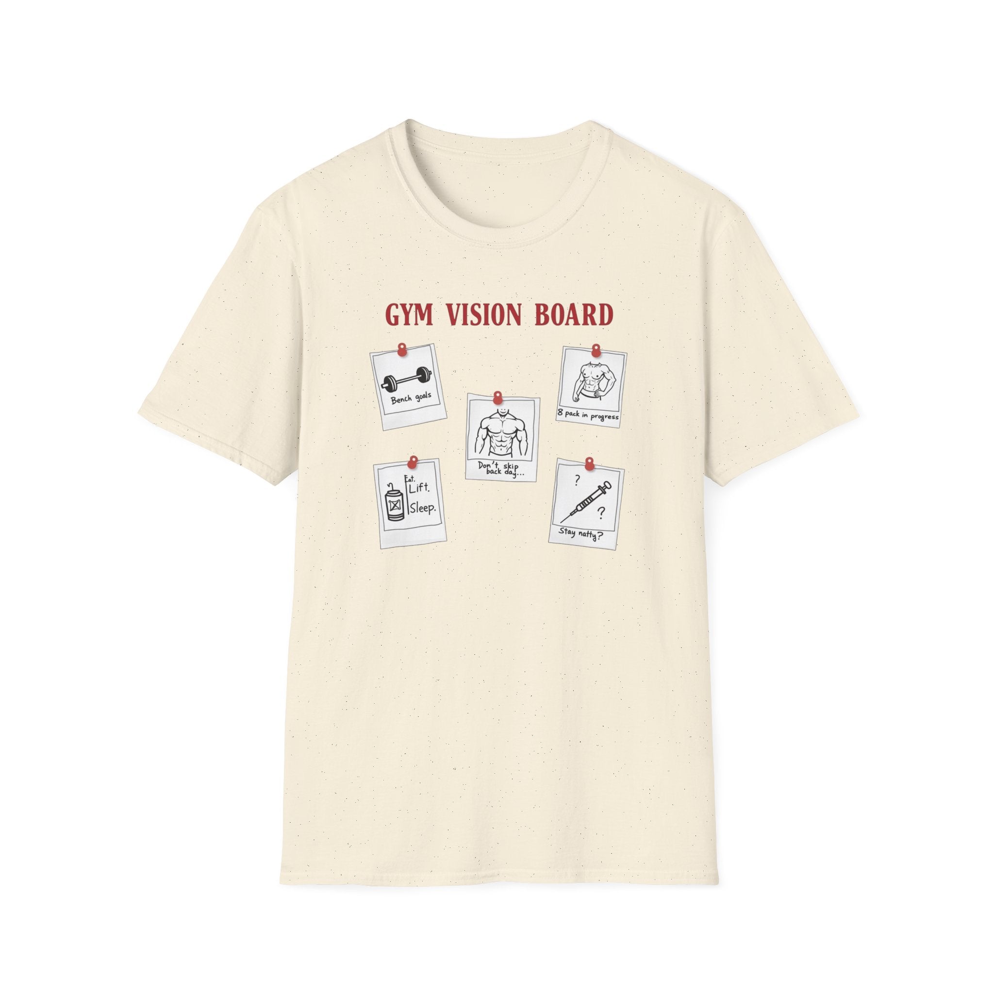 Gym Vision Board – Gains with a Side of Sarcasm T-Shirt