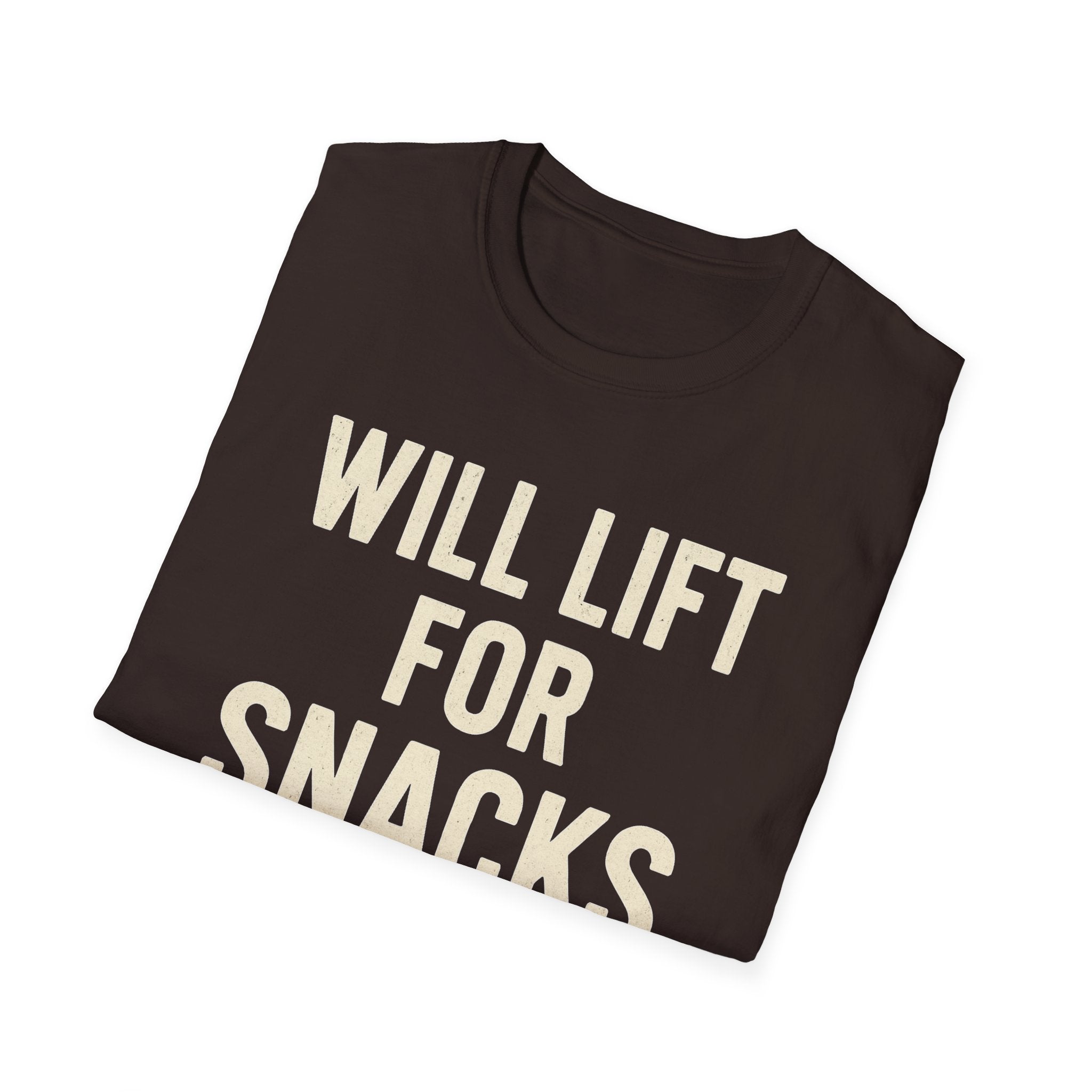 Will Lift for Snacks – Distressed Gym Humor Tshirt