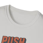 Push Limits. Pull Greatness. — Vertical Retro Stack Edition T-Shirt