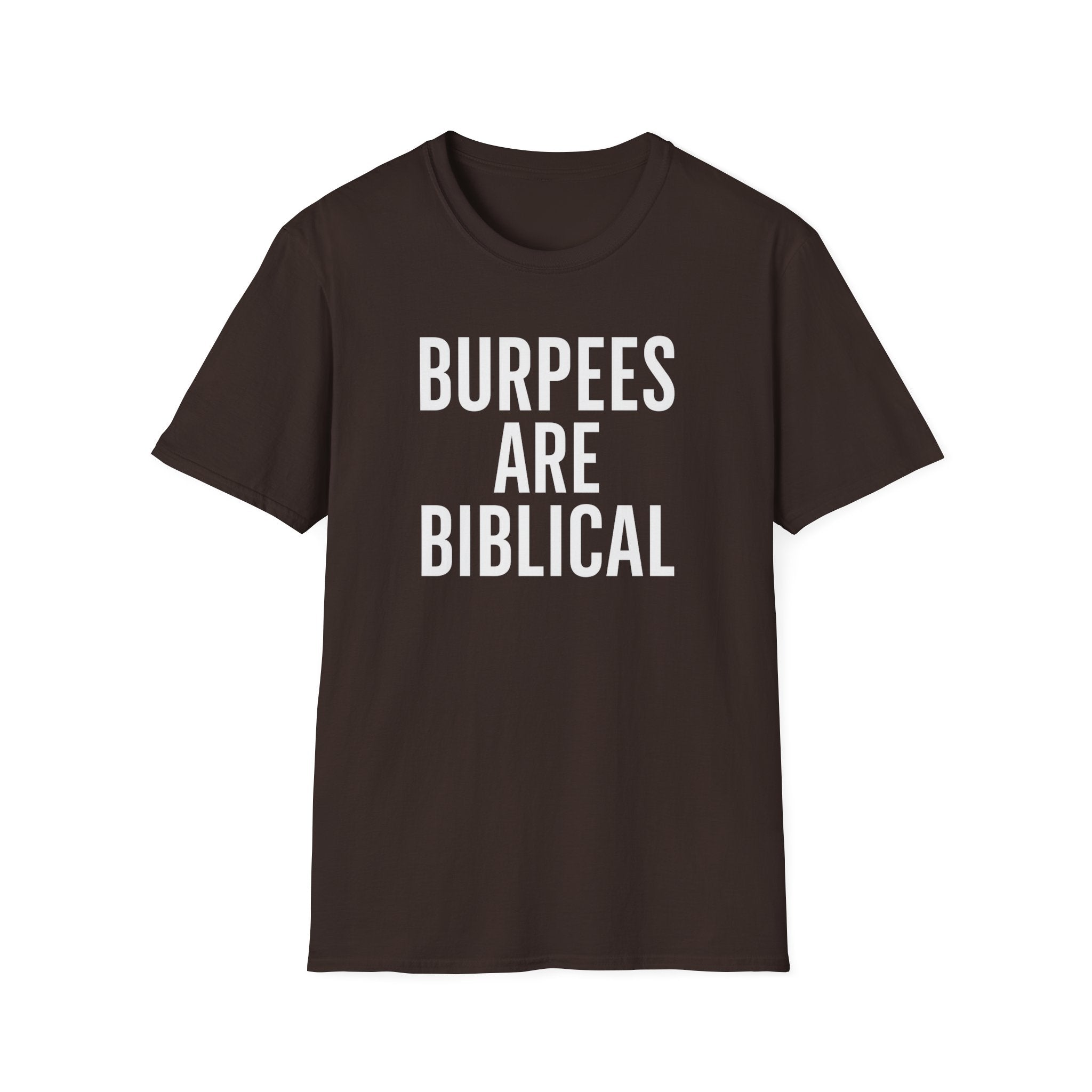 Burpees Are Biblical – Stone-Gray Statement Tshirt