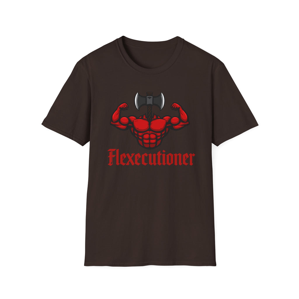 Flexecutioner – Muscular Axe Warrior Emblem T-Shirt