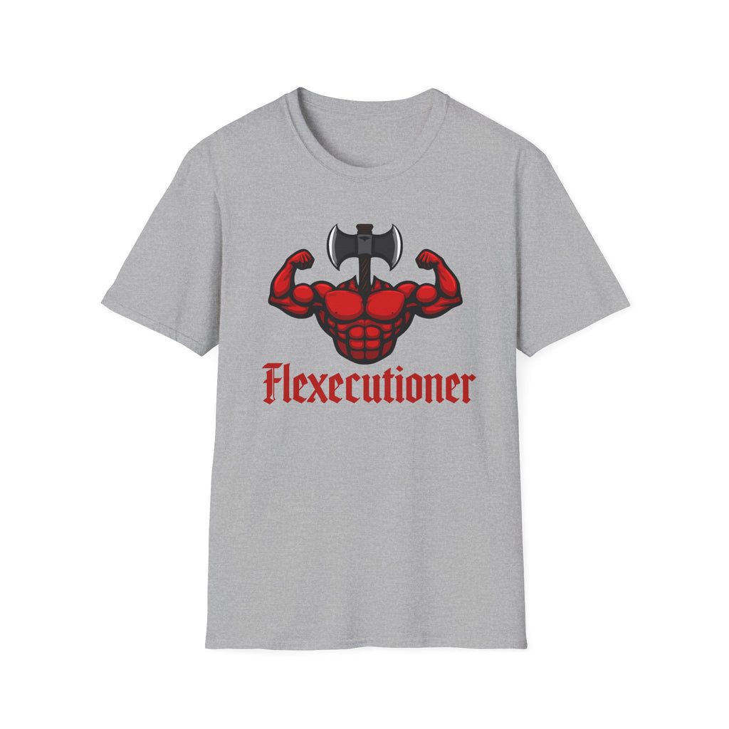 Flexecutioner – Muscular Axe Warrior Emblem T-Shirt