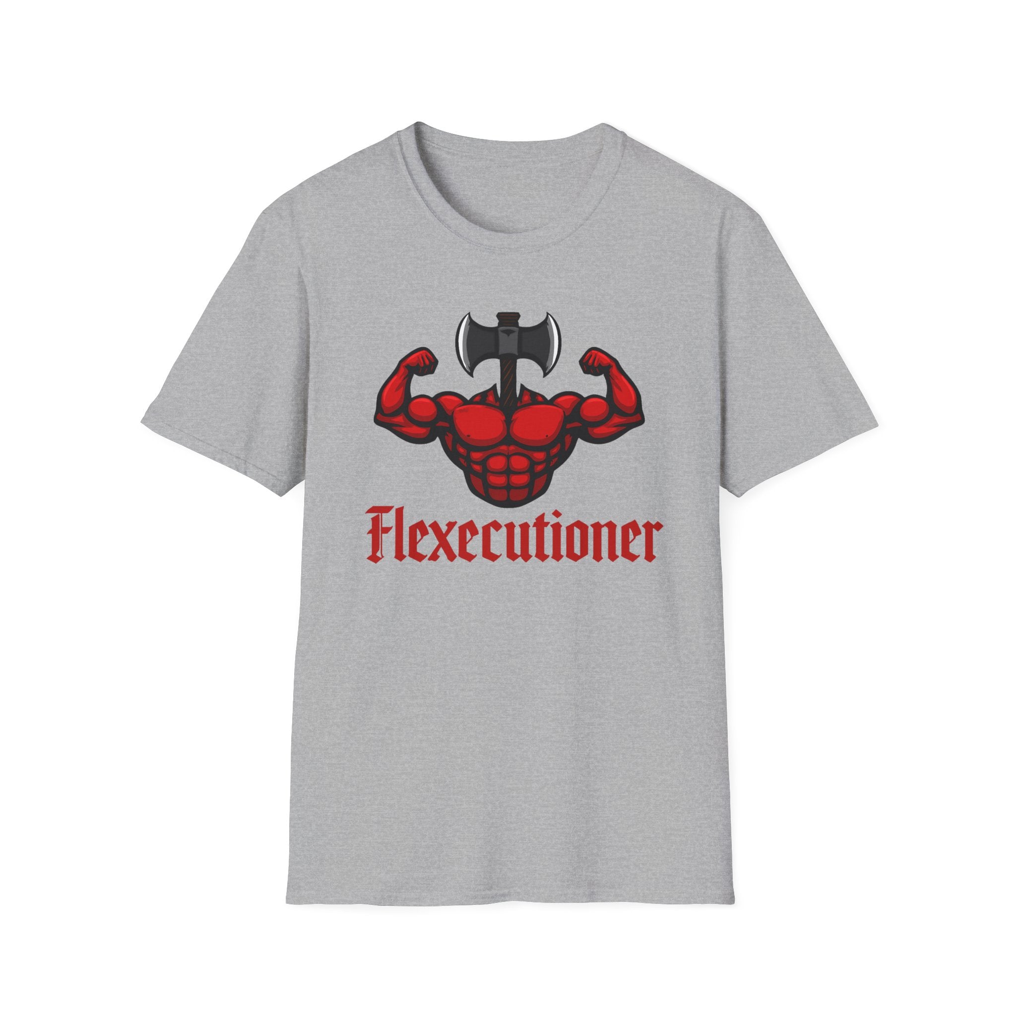 Flexecutioner – Muscular Axe Warrior Emblem T-Shirt