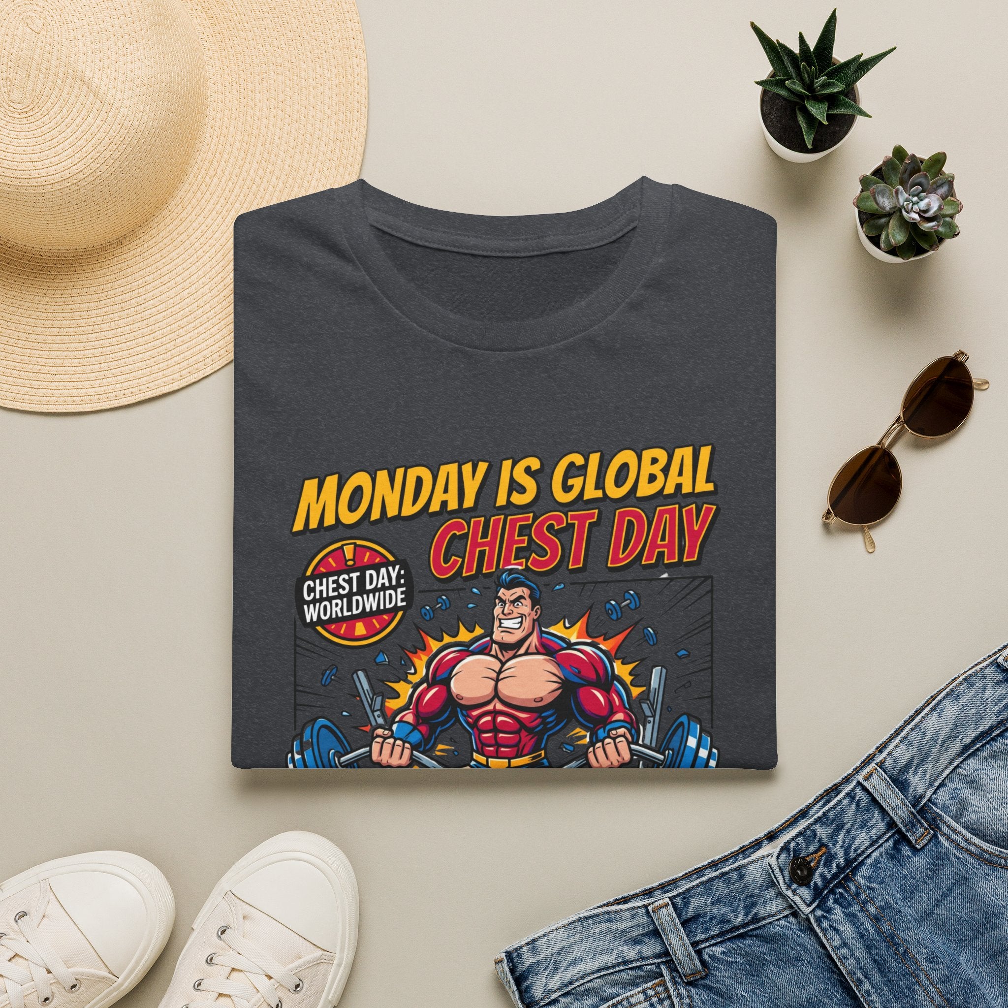 Monday is Global chest day - Comic T-Shirt