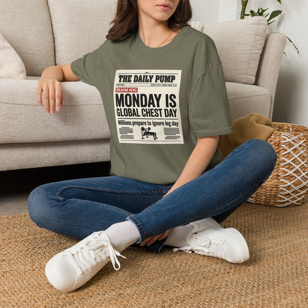 Monday is Global chest day - News style T-Shirt
