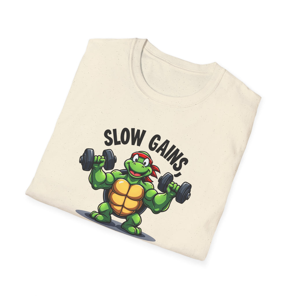 Slow Gains, Big Results – Turtle Power Edition T-Shirt