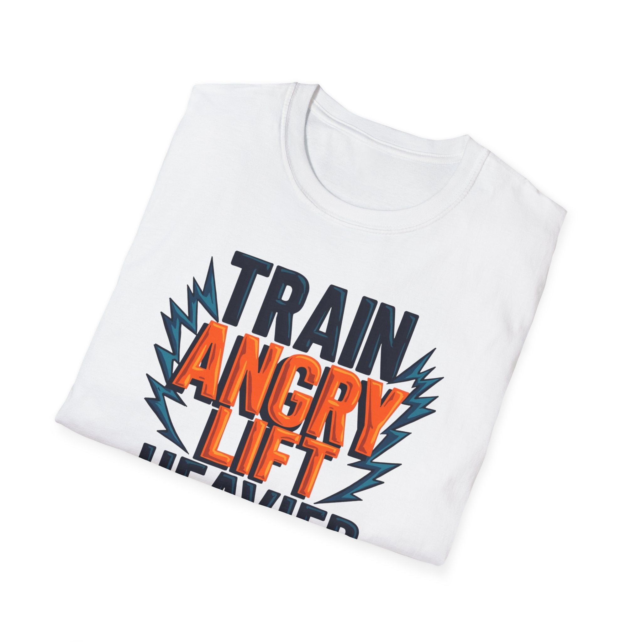 Train Angry, Lift Heavier typo T-Shirt