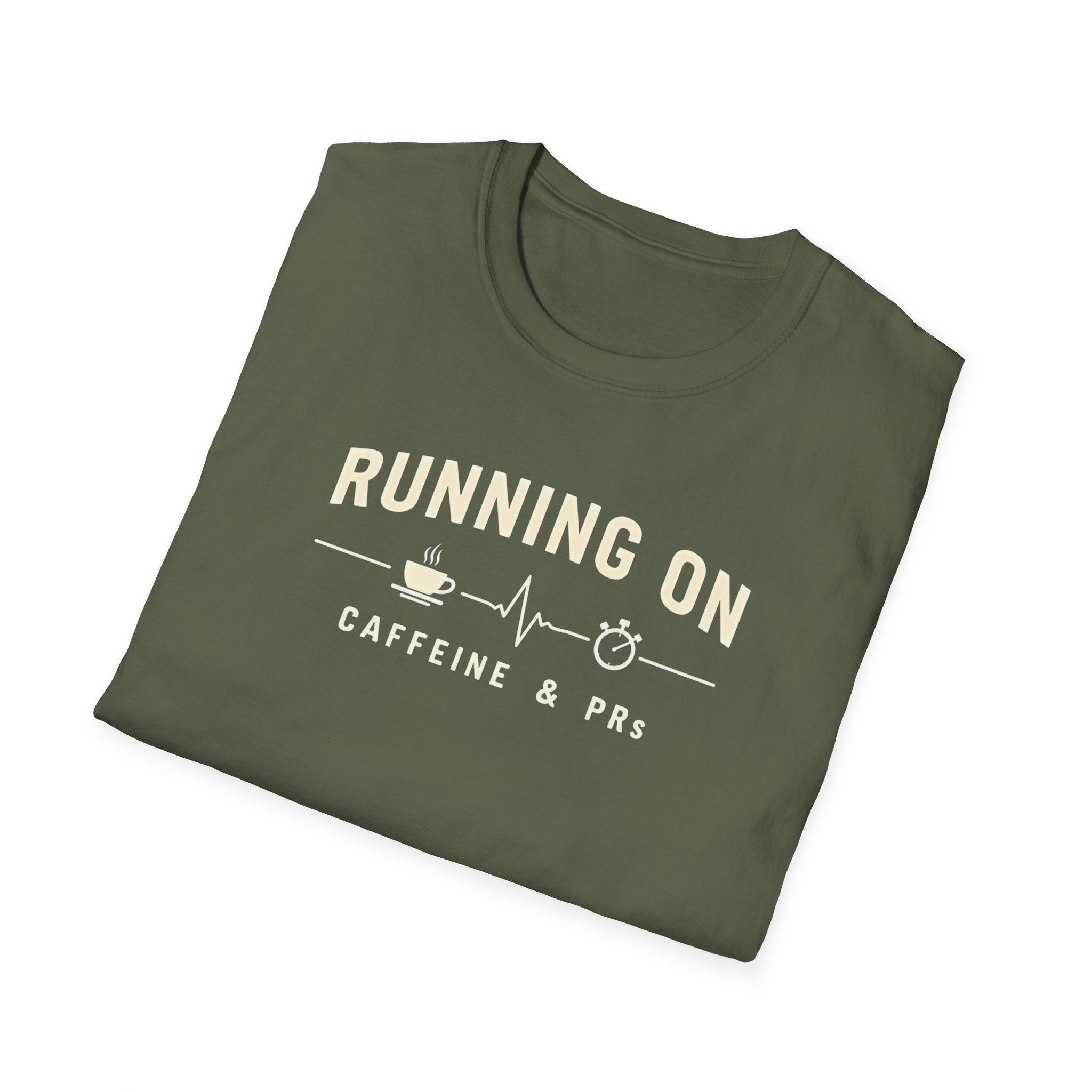 Running on Caffeine & PRs – Minimal Strength Mode T-Shirt