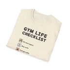 Gym Life Checklist – Satirical Edition T-Shirt