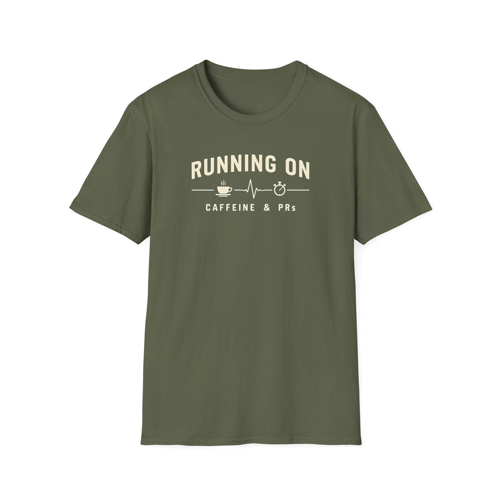 Running on Caffeine & PRs – Minimal Strength Mode T-Shirt