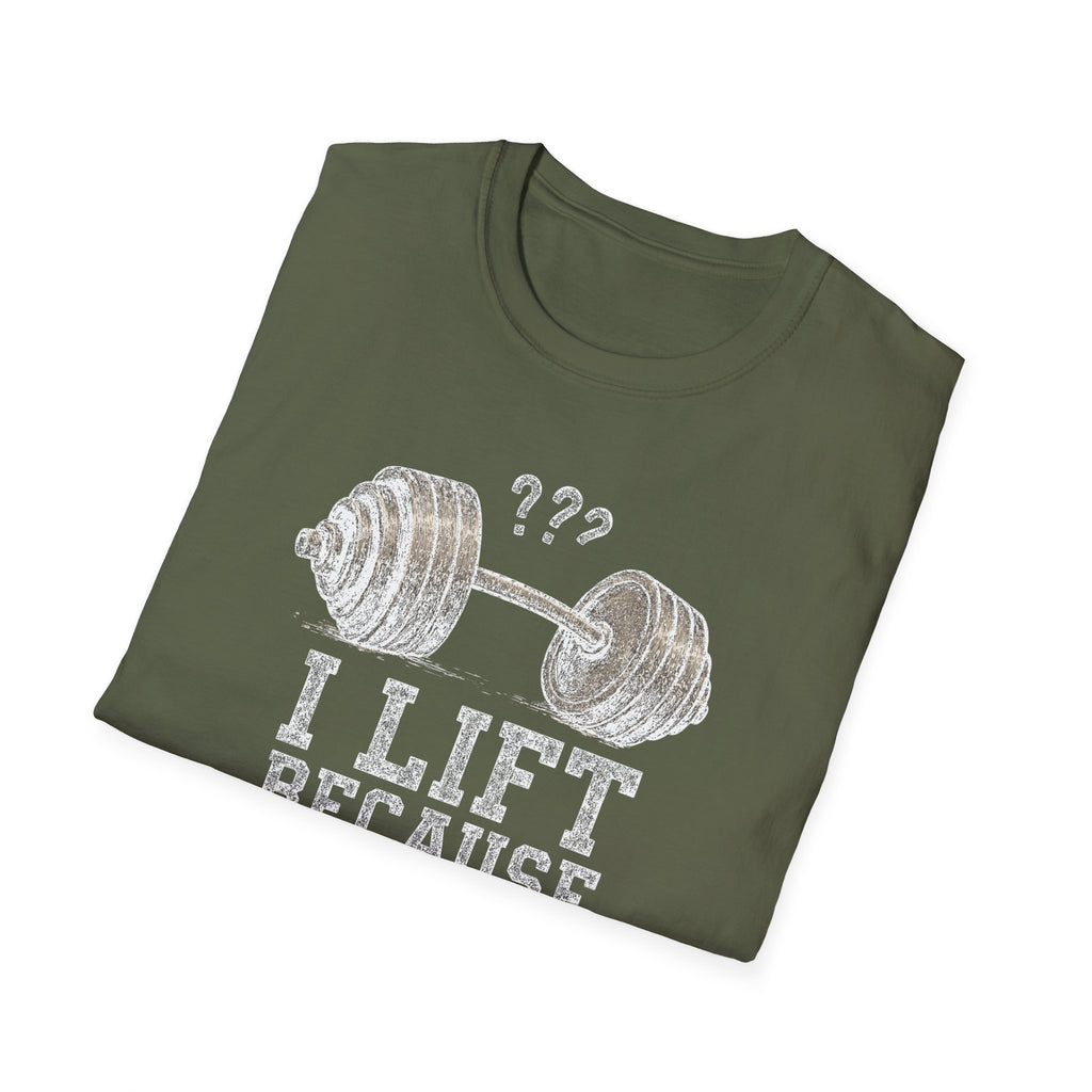 I Lift Because I Can’t Count That High – Heavy Barbell Edition T-Shirt