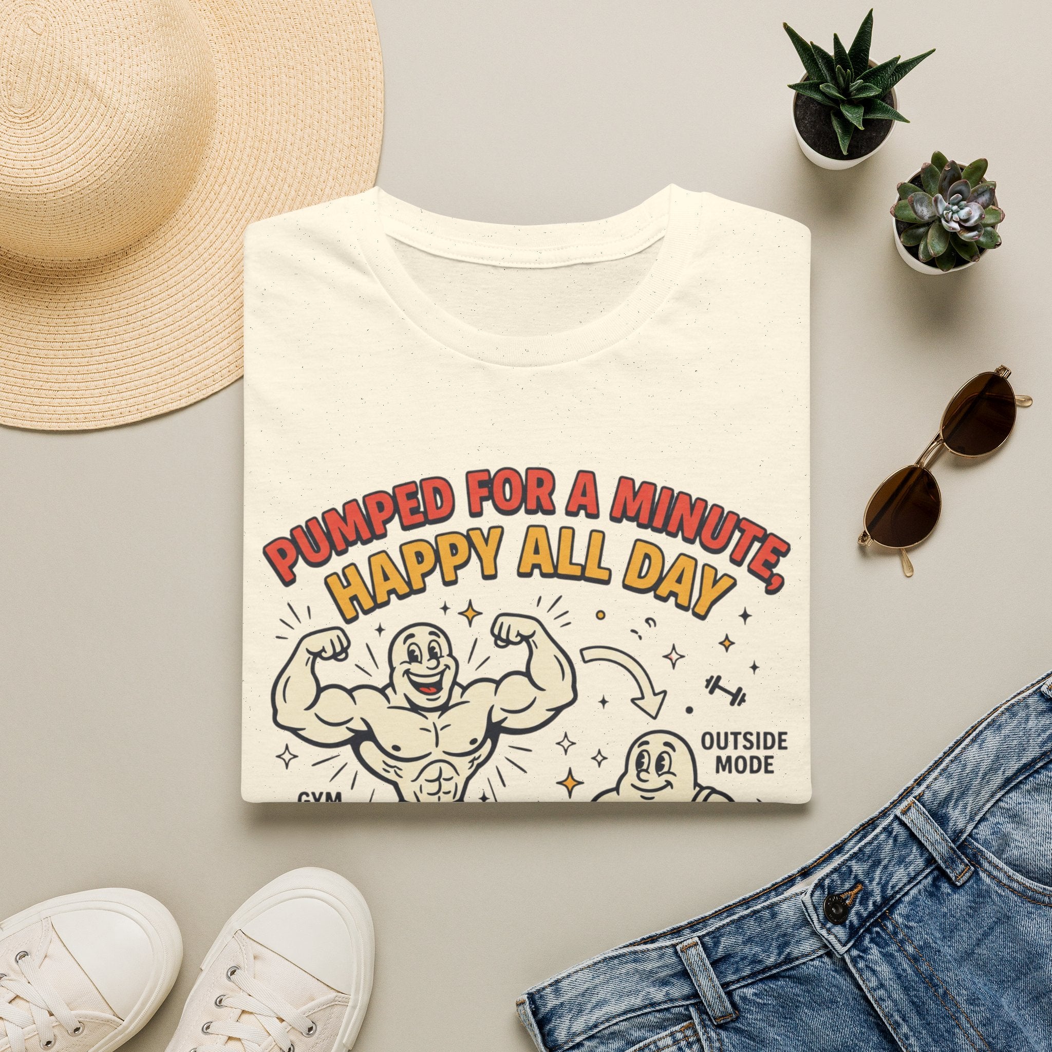 Pumped for a minute, happy all day T-Shirt