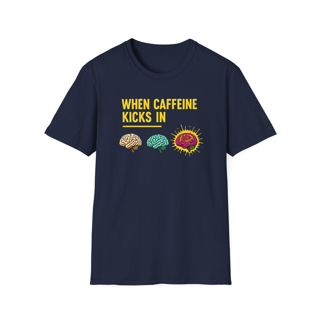 When Caffeine Kicks In Dark edition – Comic Pop Brain Burst T-Shirt