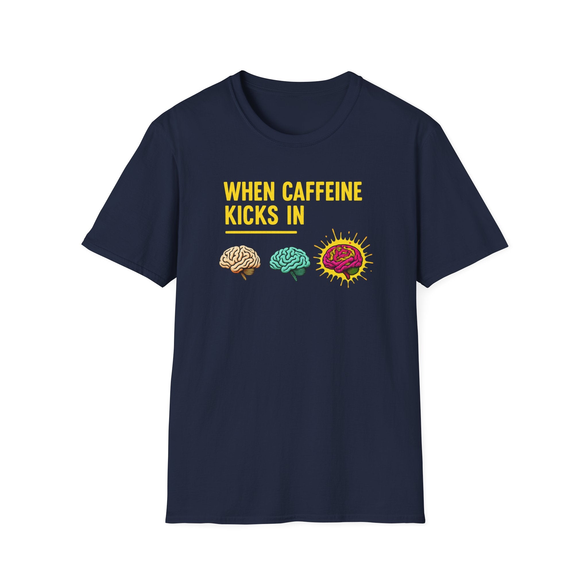 When Caffeine Kicks In Dark edition – Comic Pop Brain Burst T-Shirt