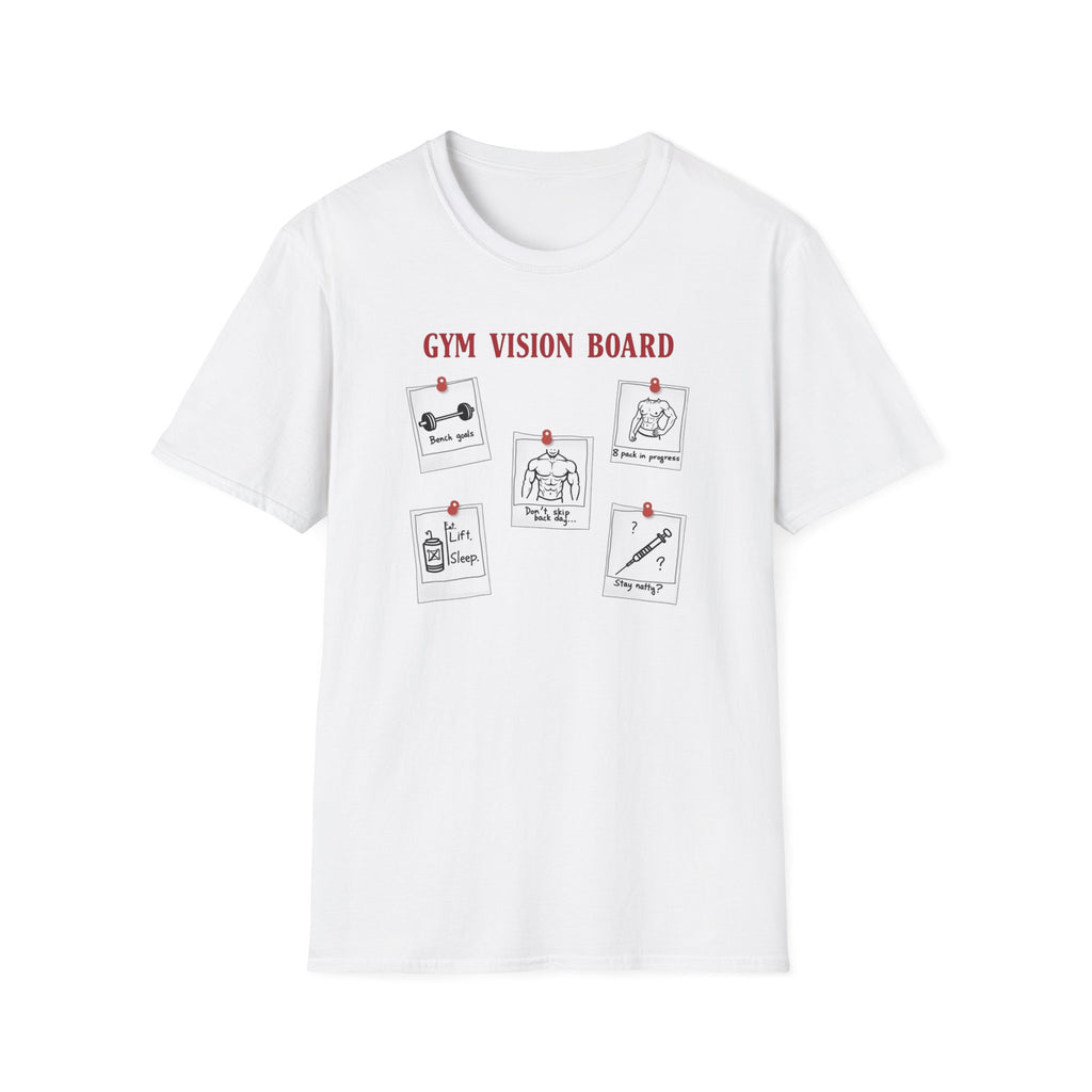 Gym Vision Board – Gains with a Side of Sarcasm T-Shirt
