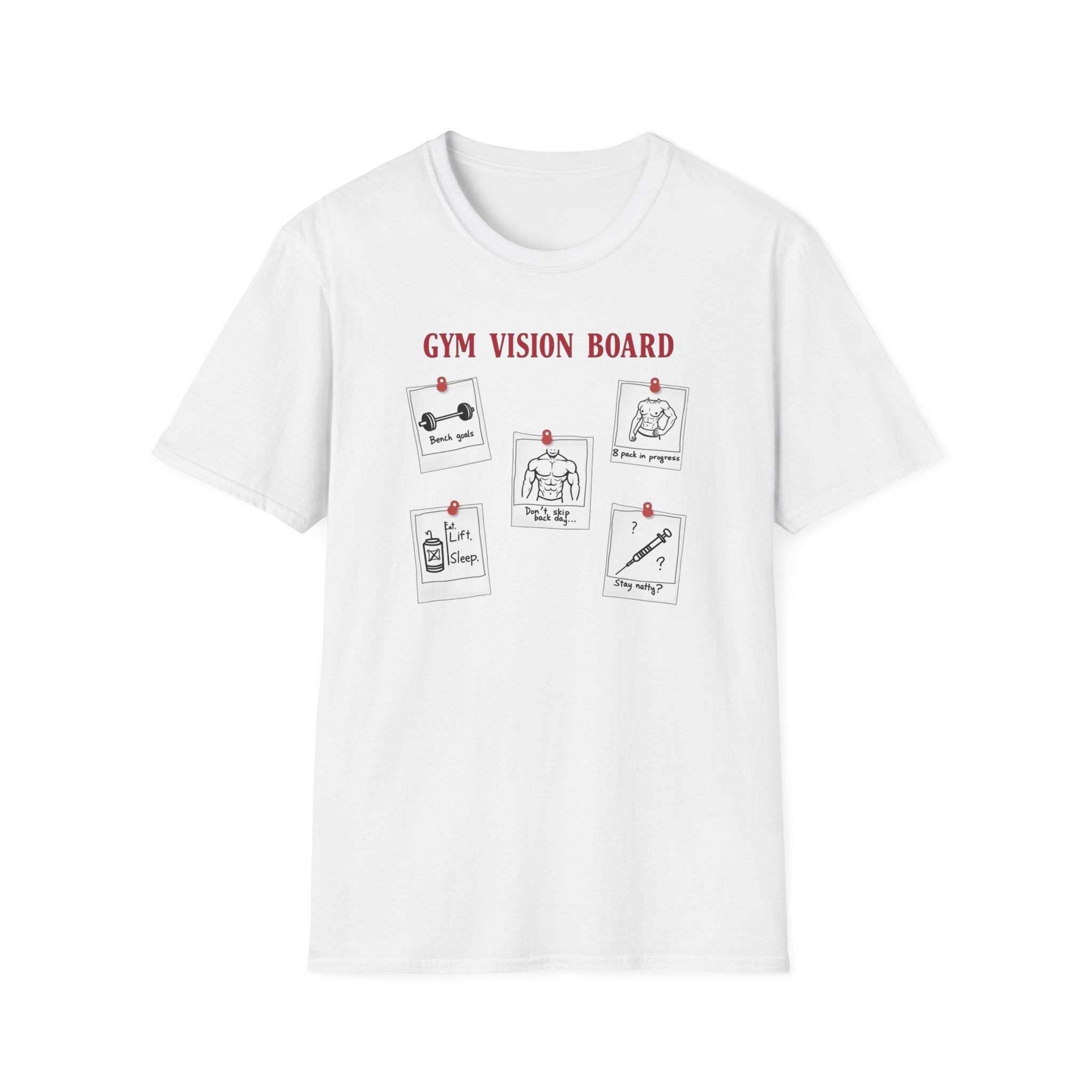 Gym Vision Board – Gains with a Side of Sarcasm T-Shirt