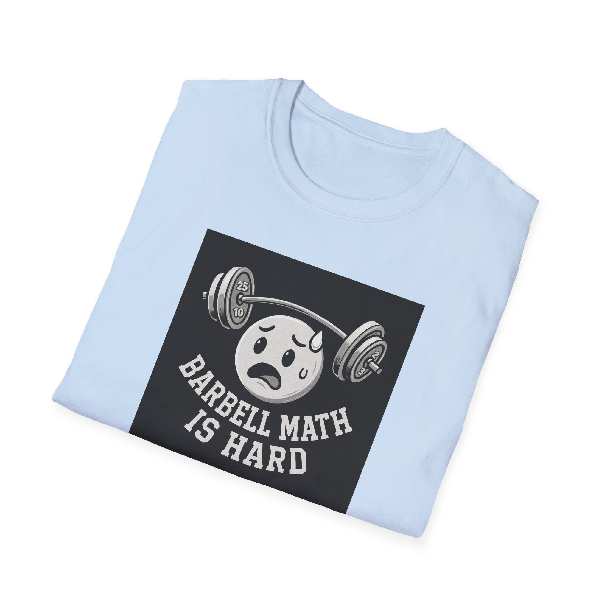 Barbell Math Is Hard – Confused Emoji Gym Tee T-Shirt