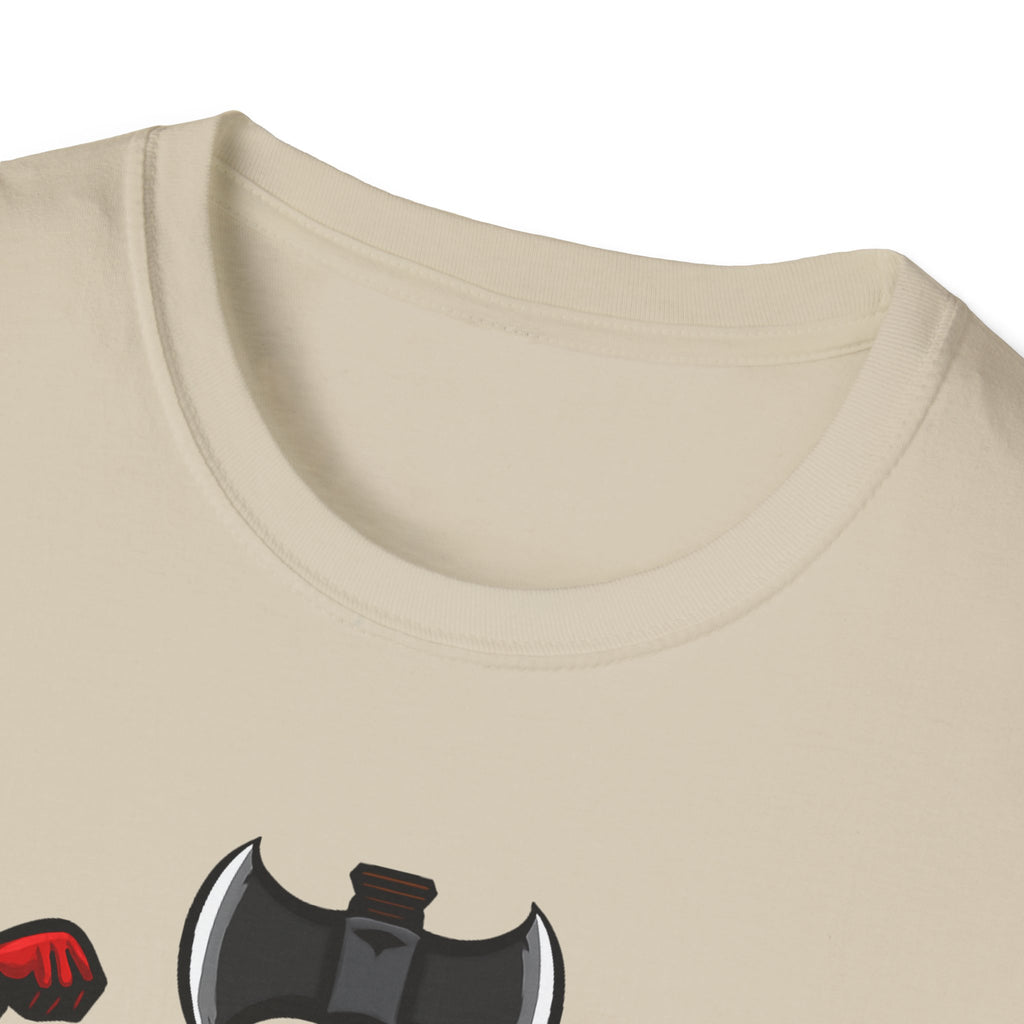 Flexecutioner – Muscular Axe Warrior Emblem T-Shirt
