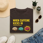 When Caffeine Kicks In Dark edition – Comic Pop Brain Burst T-Shirt