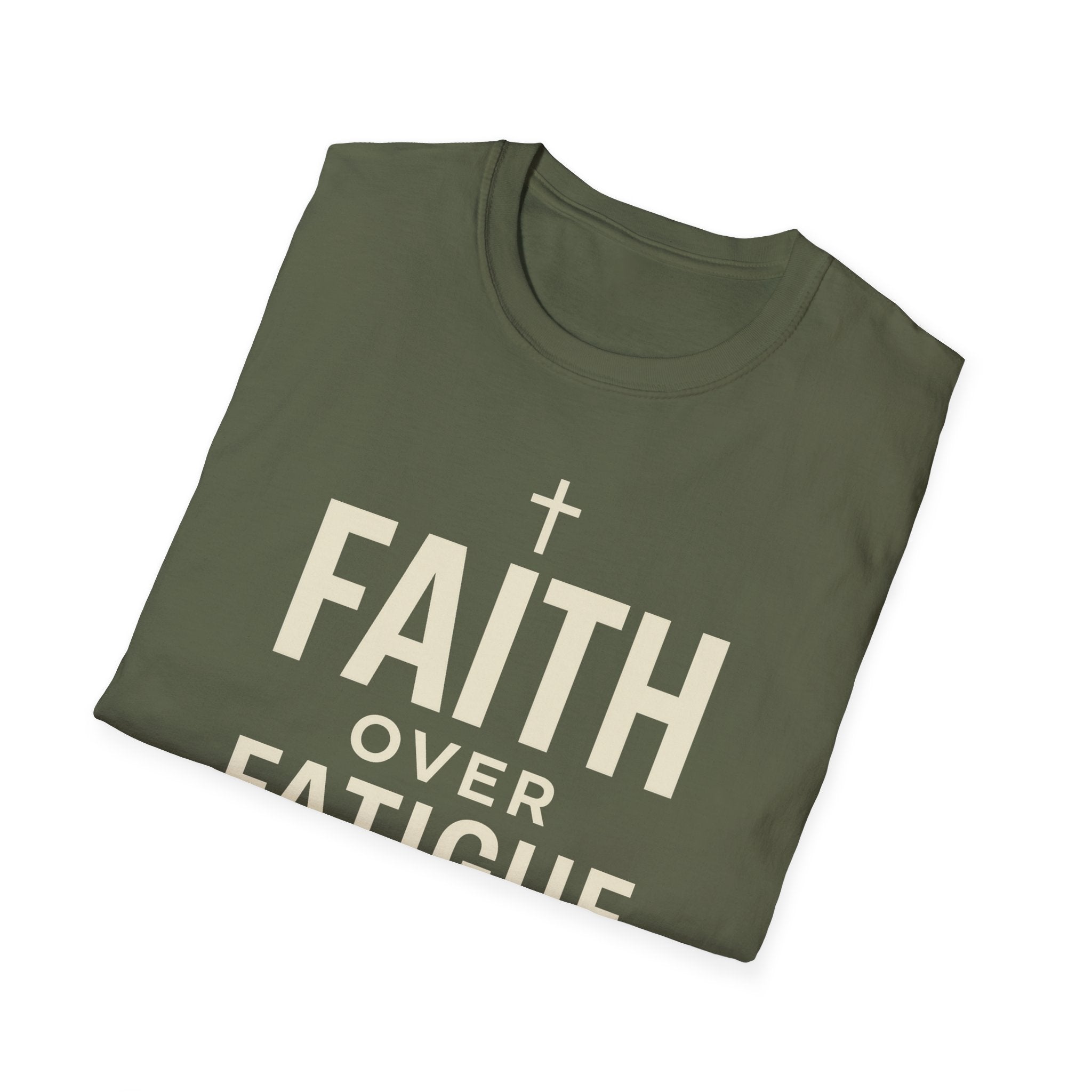 Faith Over Fatigue – Cross & Endurance Bold Tshirt