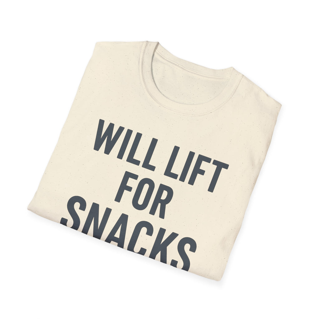 Will Lift for Snacks – Distressed Gym Humor Tshirt