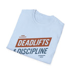 Deadlifts & Discipline – Dynamic Duo-Tone Banner T-Shirt
