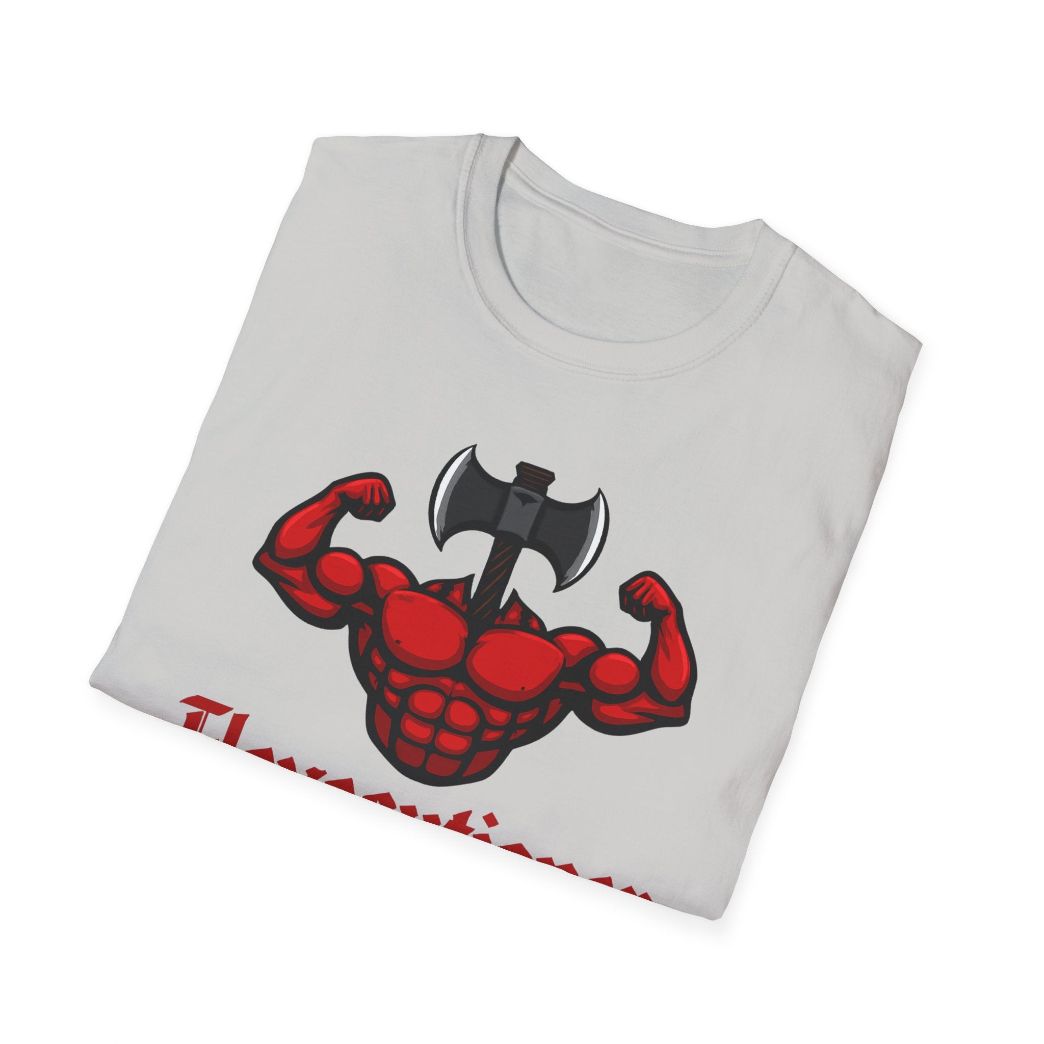 Flexecutioner – Muscular Axe Warrior Emblem T-Shirt