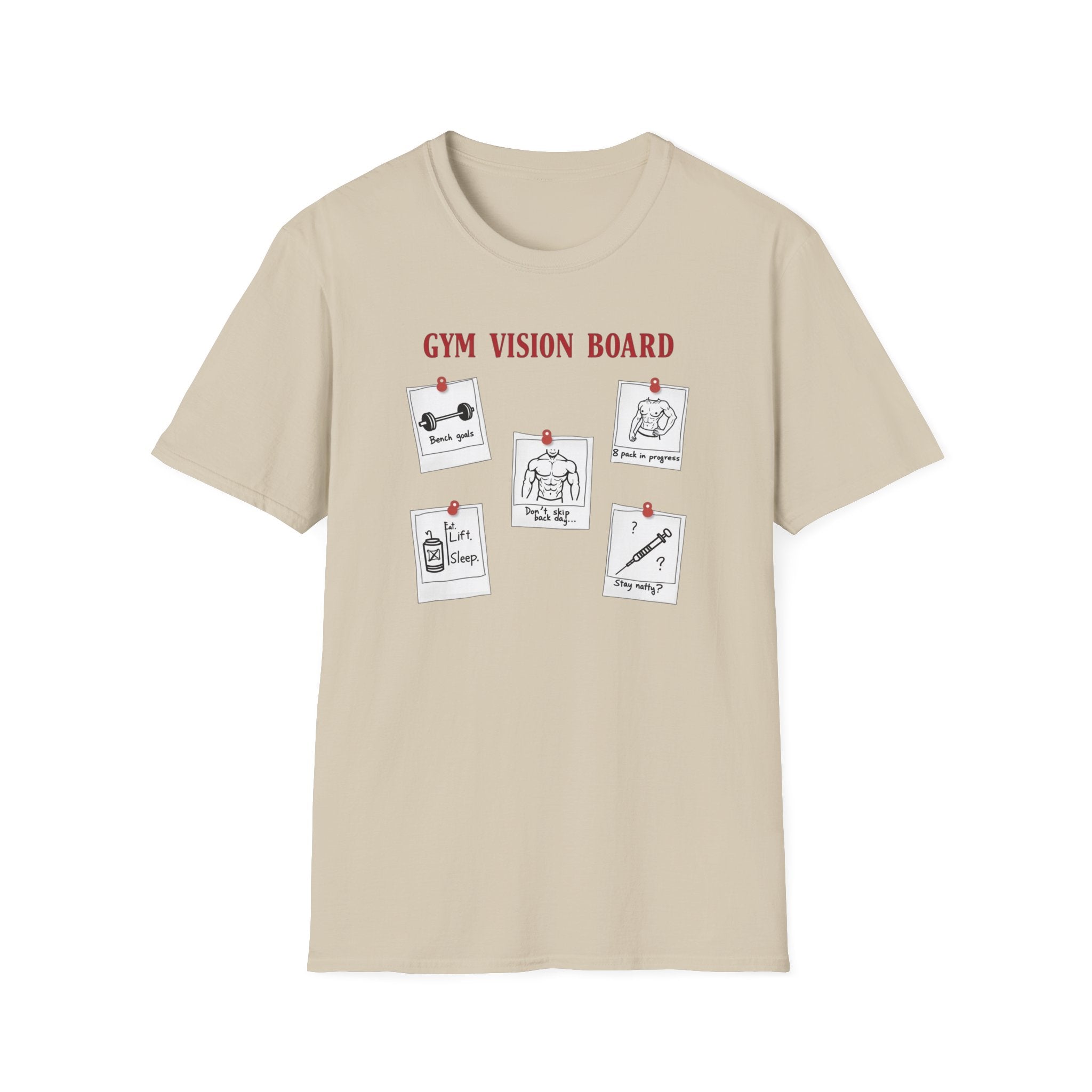 Gym Vision Board – Gains with a Side of Sarcasm T-Shirt