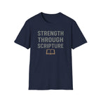 Strength Through Scripture – Bold Faith & Fitness Statement Tshirt