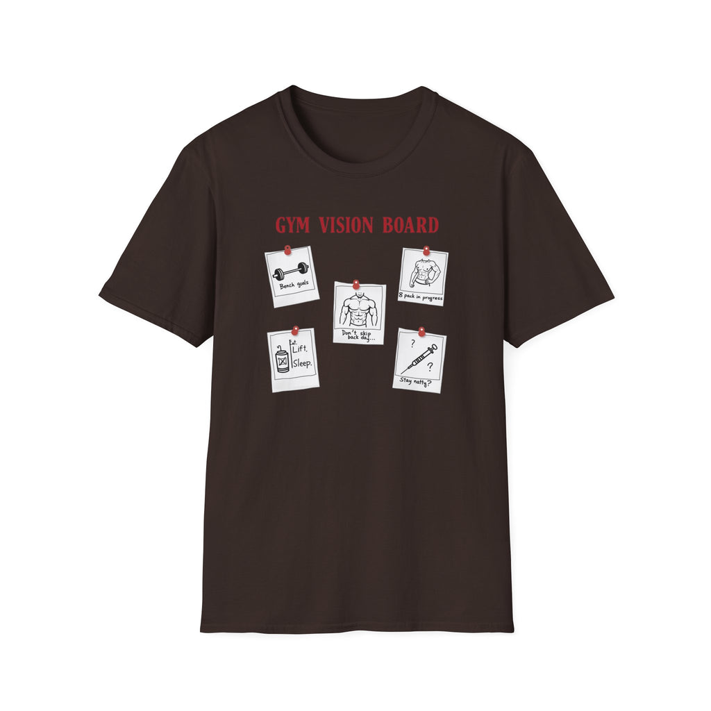 Gym Vision Board – Gains with a Side of Sarcasm T-Shirt