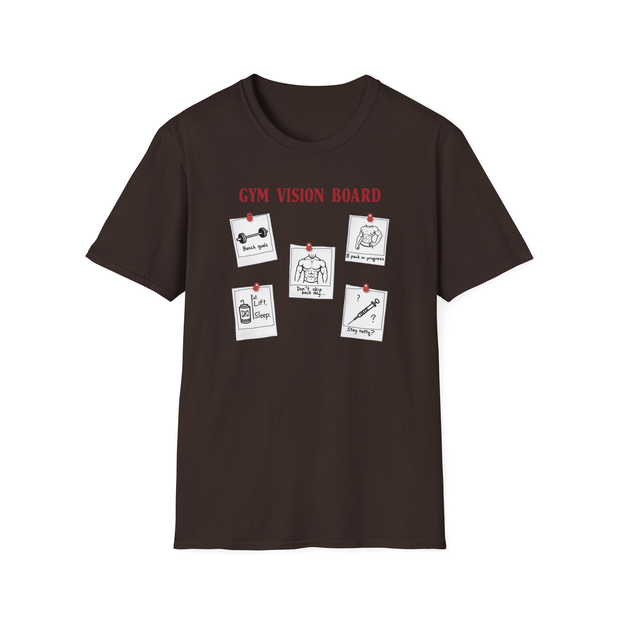 Gym Vision Board – Gains with a Side of Sarcasm T-Shirt