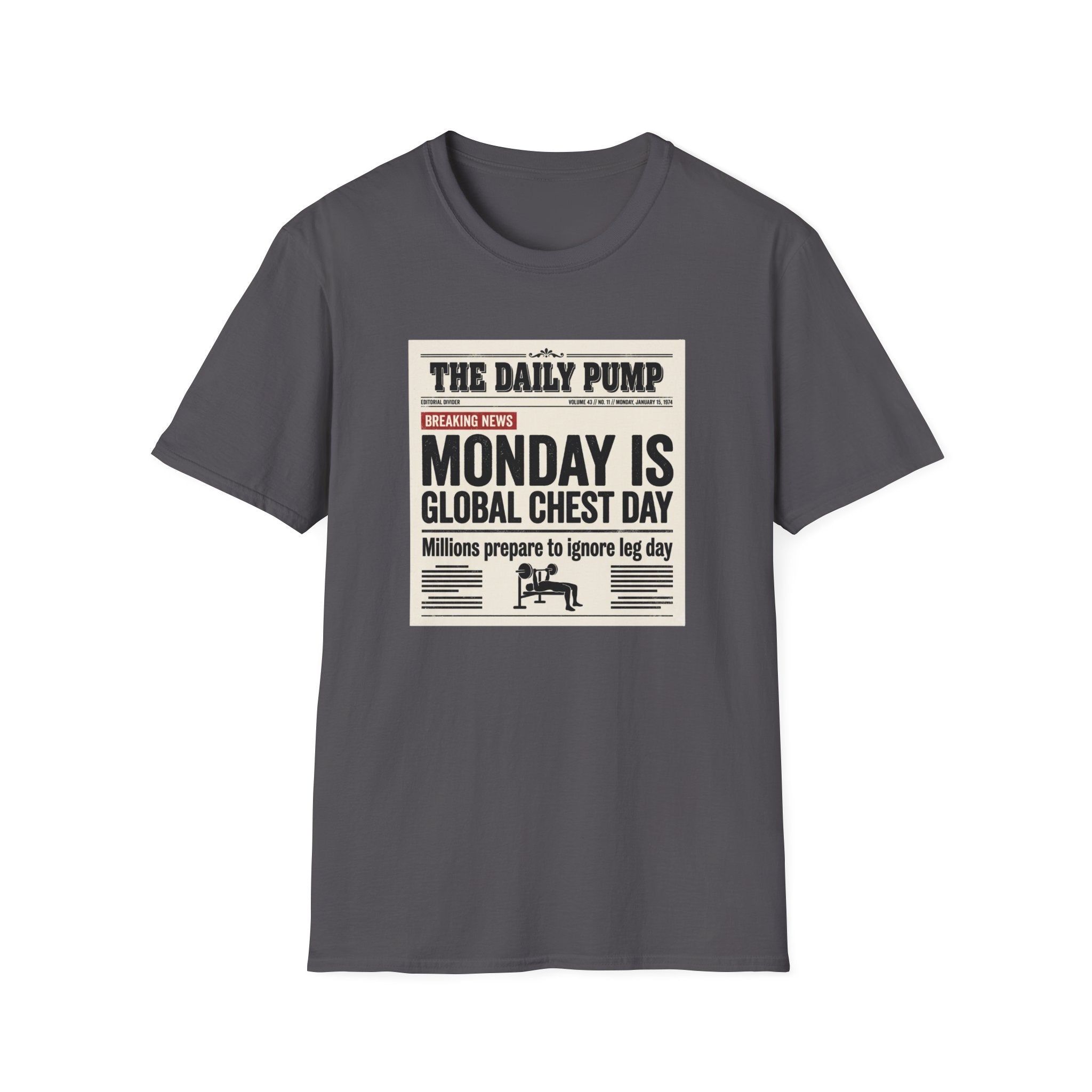 Monday is Global chest day - News style T-Shirt