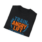 Train Angry, Lift Heavier typo T-Shirt