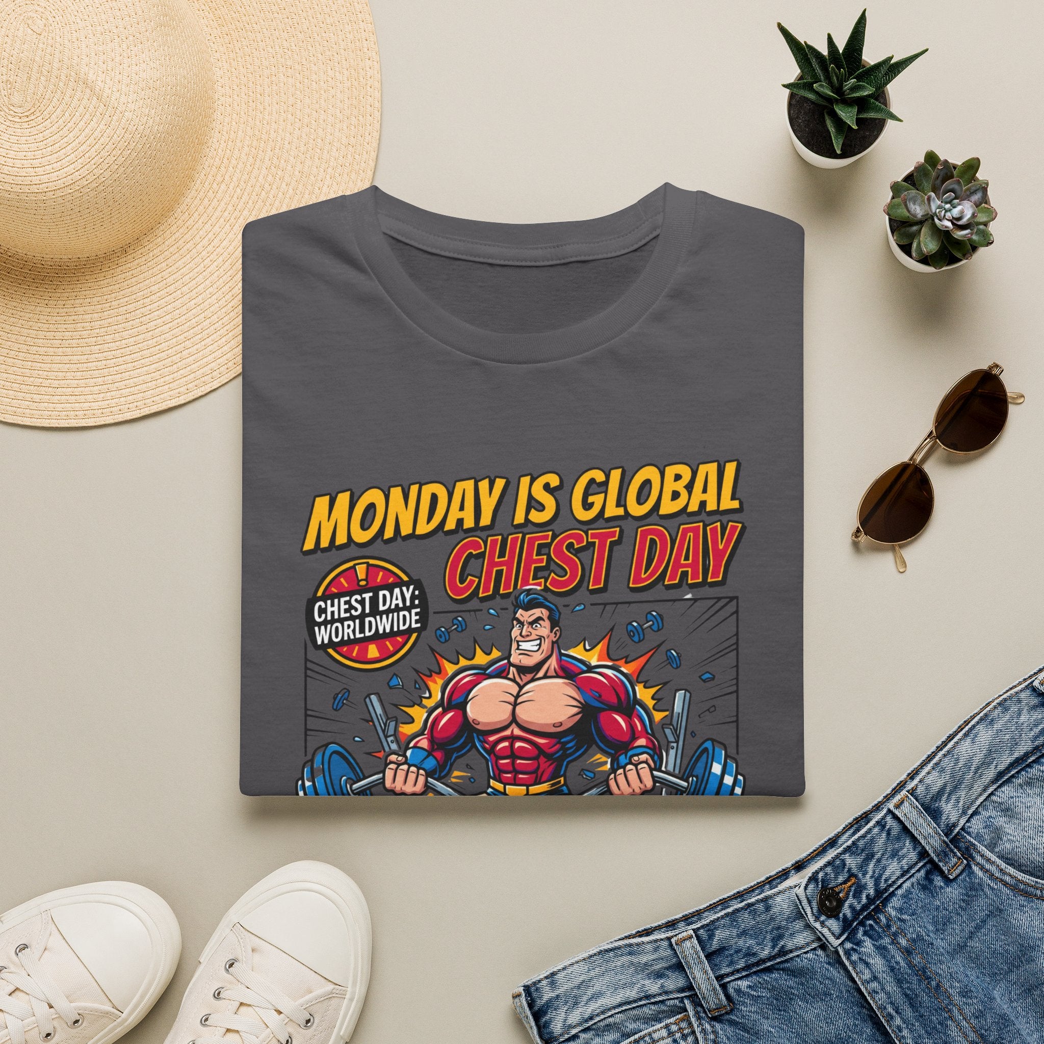 Monday is Global chest day - Comic T-Shirt