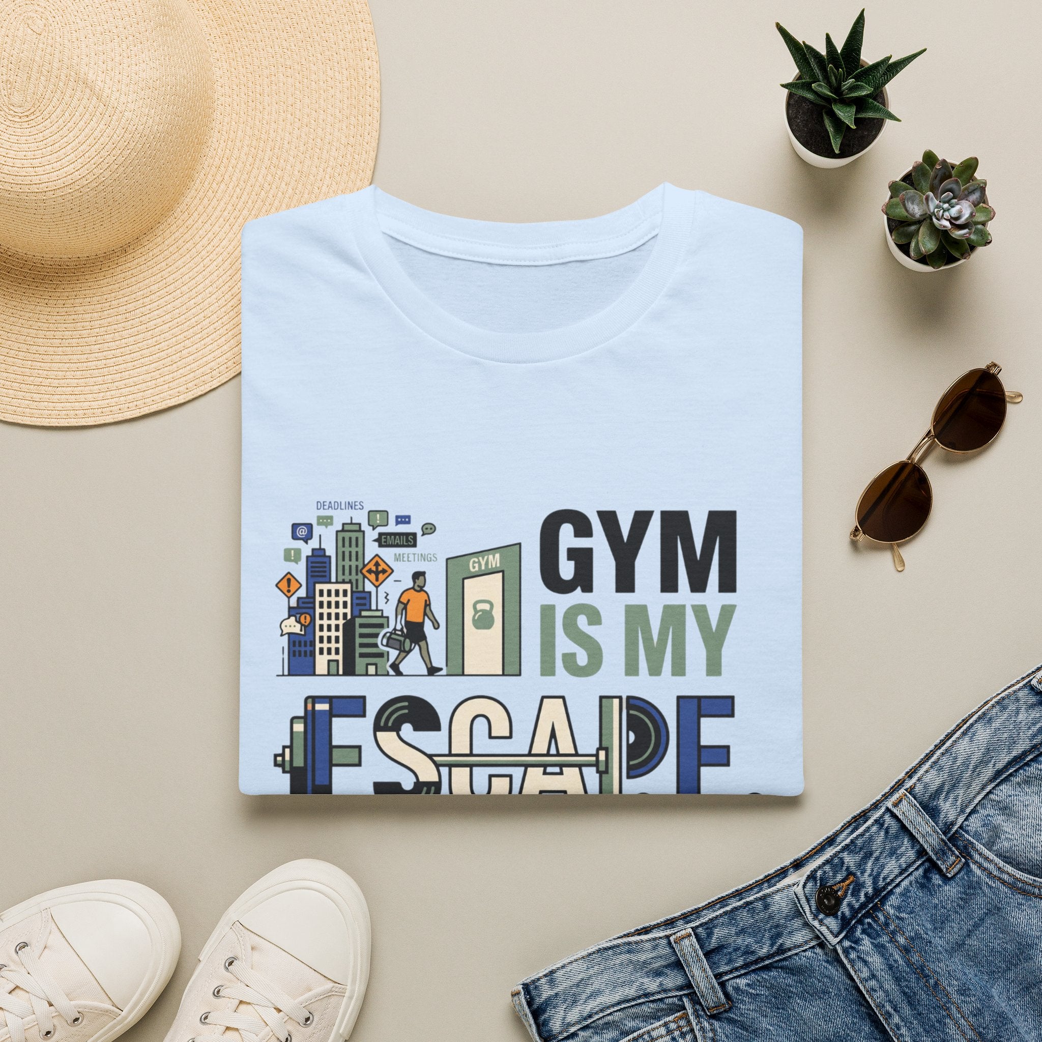 Gym is my escape - witty T-Shirt