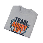 Train Angry, Lift Heavier typo T-Shirt