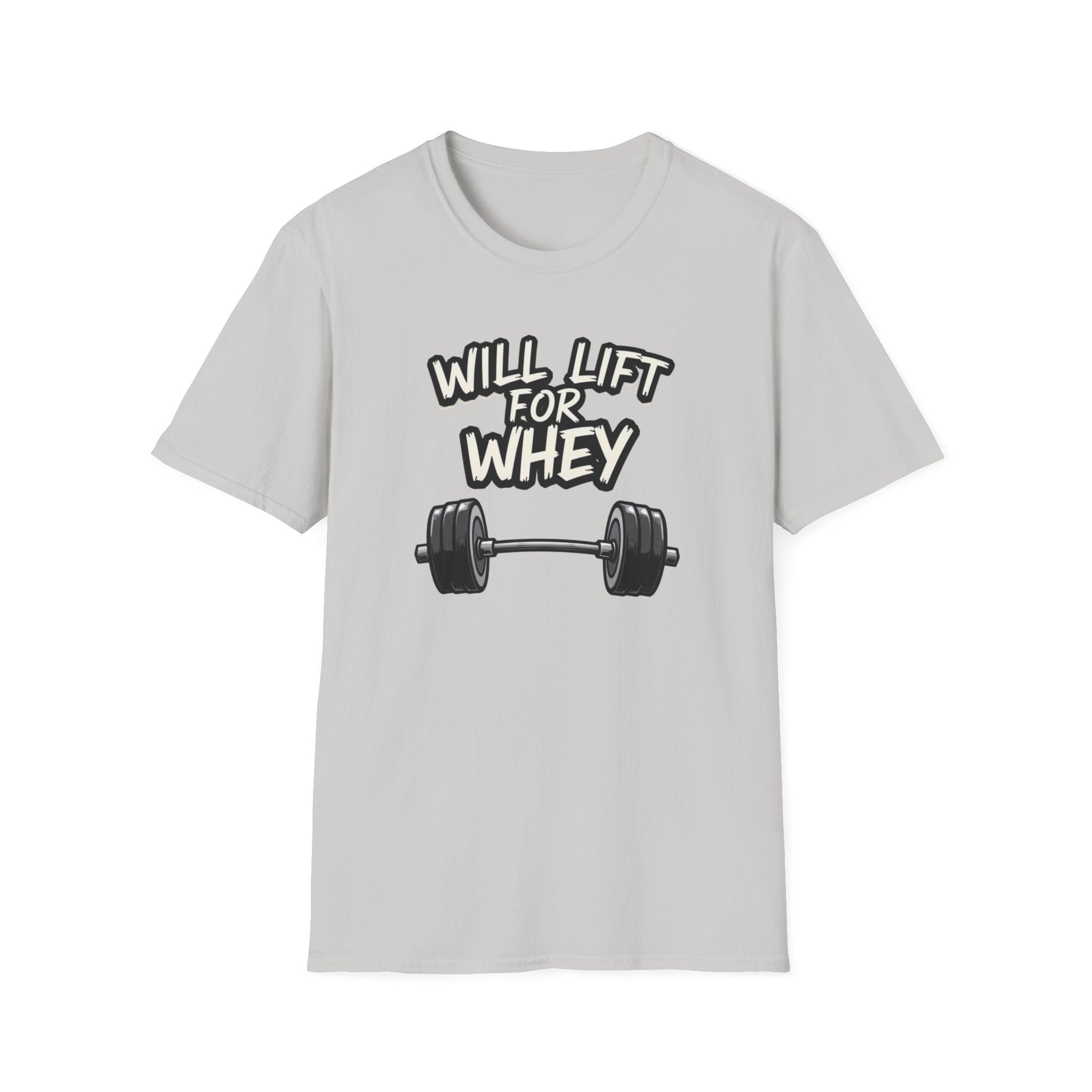Will Lift for Whey – Monochrome Barbell Edition T-Shirt