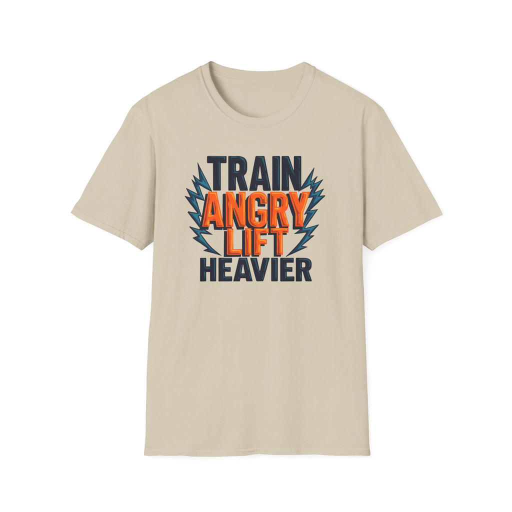 Train Angry, Lift Heavier typo T-Shirt