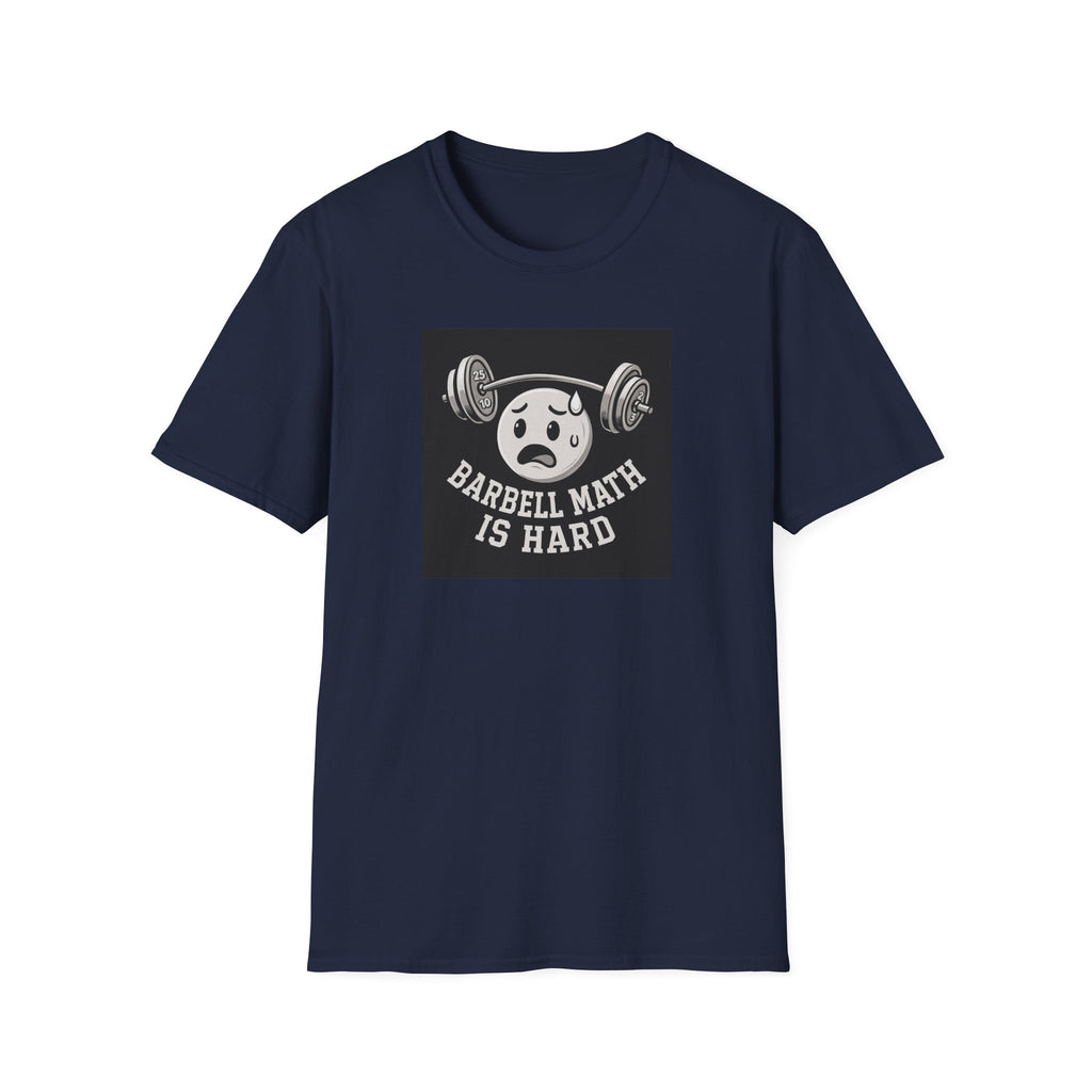 Barbell Math Is Hard – Confused Emoji Gym Tee T-Shirt