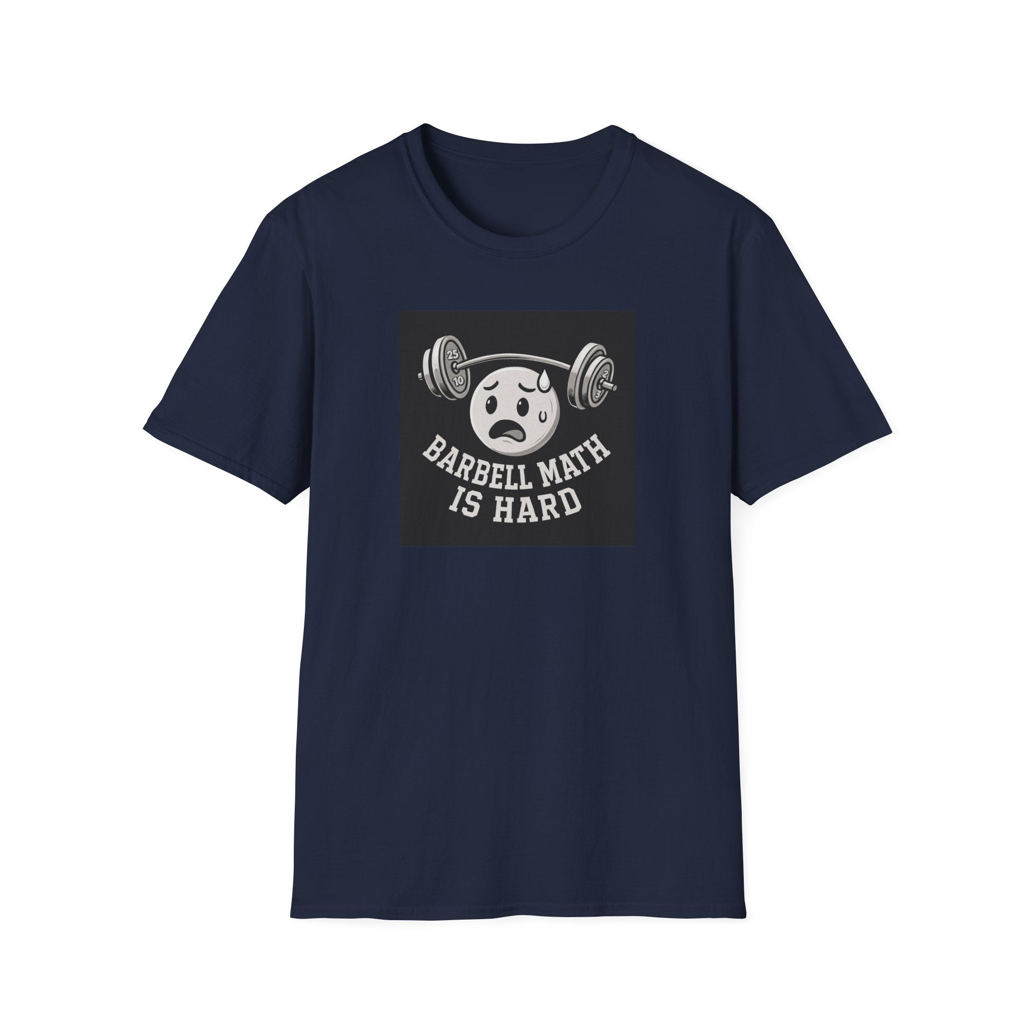 Barbell Math Is Hard – Confused Emoji Gym Tee T-Shirt